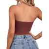 imageLYANER Womens Sexy Satin Sweetheart Neck Crop Tube Tops Strapless Bustier Cami Back Zipper Corset TopPure Brown