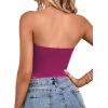 imageLYANER Womens Sexy Satin Sweetheart Neck Crop Tube Tops Strapless Bustier Cami Back Zipper Corset TopRose
