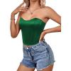 imageLYANER Womens Sexy Satin Sweetheart Neck Crop Tube Tops Strapless Bustier Cami Back Zipper Corset TopTurquoise