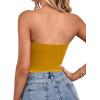 imageLYANER Womens Sexy Satin Sweetheart Neck Crop Tube Tops Strapless Bustier Cami Back Zipper Corset TopYellow