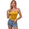 imageLYANER Womens Sexy Satin Sweetheart Neck Crop Tube Tops Strapless Bustier Cami Back Zipper Corset TopYellow