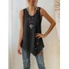 imageLYANER Womens Summer Loose Crewneck Asymmetrical Hem Sleeveless Tank Top ShirtBlack