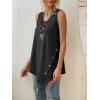 imageLYANER Womens Summer Loose Crewneck Asymmetrical Hem Sleeveless Tank Top ShirtBlack