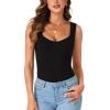 imageLYANER Womens Summer Tank Tops Sleeveless V Neck Shirts Ribbed Tank Cami Basic Tee TopBlack