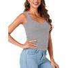imageLYANER Womens Summer Tank Tops Sleeveless V Neck Shirts Ribbed Tank Cami Basic Tee TopGray