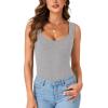 imageLYANER Womens Summer Tank Tops Sleeveless V Neck Shirts Ribbed Tank Cami Basic Tee TopGray