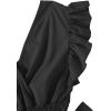 imageLYANER Womens V Neck Polka Dots Ruffle Cap Sleeve Shirred Hem Blouse Crop Tank Top02 Black