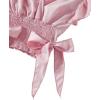 imageLYANER Womens V Neck Polka Dots Ruffle Cap Sleeve Shirred Hem Blouse Crop Tank Top02 Pink