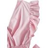 imageLYANER Womens V Neck Polka Dots Ruffle Cap Sleeve Shirred Hem Blouse Crop Tank Top02 Pink
