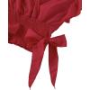 imageLYANER Womens V Neck Polka Dots Ruffle Cap Sleeve Shirred Hem Blouse Crop Tank Top02 Red