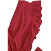 imageLYANER Womens V Neck Polka Dots Ruffle Cap Sleeve Shirred Hem Blouse Crop Tank Top02 Red