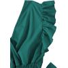imageLYANER Womens V Neck Polka Dots Ruffle Cap Sleeve Shirred Hem Blouse Crop Tank Top02 Teal