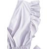 imageLYANER Womens V Neck Polka Dots Ruffle Cap Sleeve Shirred Hem Blouse Crop Tank Top02 White