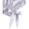 imageLYANER Womens V Neck Polka Dots Ruffle Cap Sleeve Shirred Hem Blouse Crop Tank Top02 White