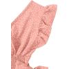 imageLYANER Womens V Neck Polka Dots Ruffle Cap Sleeve Shirred Hem Blouse Crop Tank TopBaby Pink