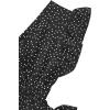 imageLYANER Womens V Neck Polka Dots Ruffle Cap Sleeve Shirred Hem Blouse Crop Tank TopBlack