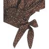 imageLYANER Womens V Neck Polka Dots Ruffle Cap Sleeve Shirred Hem Blouse Crop Tank TopBrown