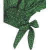 imageLYANER Womens V Neck Polka Dots Ruffle Cap Sleeve Shirred Hem Blouse Crop Tank TopDark Green