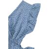 imageLYANER Womens V Neck Polka Dots Ruffle Cap Sleeve Shirred Hem Blouse Crop Tank TopDusty Blue
