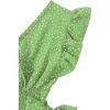 imageLYANER Womens V Neck Polka Dots Ruffle Cap Sleeve Shirred Hem Blouse Crop Tank TopGreen