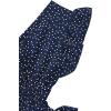 imageLYANER Womens V Neck Polka Dots Ruffle Cap Sleeve Shirred Hem Blouse Crop Tank TopNavy