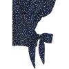 imageLYANER Womens V Neck Polka Dots Ruffle Cap Sleeve Shirred Hem Blouse Crop Tank TopNavy