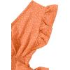 imageLYANER Womens V Neck Polka Dots Ruffle Cap Sleeve Shirred Hem Blouse Crop Tank TopOrange