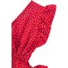 imageLYANER Womens V Neck Polka Dots Ruffle Cap Sleeve Shirred Hem Blouse Crop Tank TopPeach Red