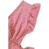 imageLYANER Womens V Neck Polka Dots Ruffle Cap Sleeve Shirred Hem Blouse Crop Tank TopPink