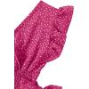 imageLYANER Womens V Neck Polka Dots Ruffle Cap Sleeve Shirred Hem Blouse Crop Tank TopRose
