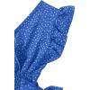 imageLYANER Womens V Neck Polka Dots Ruffle Cap Sleeve Shirred Hem Blouse Crop Tank TopRoyal Blue