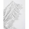 imageLYANER Womens V Neck Polka Dots Ruffle Cap Sleeve Shirred Hem Blouse Crop Tank TopWhite