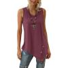imageLYANER Womens Summer Loose Crewneck Asymmetrical Hem Sleeveless Tank Top ShirtPink