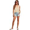 imageLYANER Womens Casual V Neck Peplum Ruffle Hem Sleeveless Babydoll Tank TopBeige