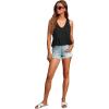 imageLYANER Womens Casual V Neck Peplum Ruffle Hem Sleeveless Babydoll Tank TopBlack