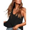 imageLYANER Womens Casual V Neck Peplum Ruffle Hem Sleeveless Babydoll Tank TopBlack
