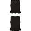 imageLYANER Womens Casual V Neck Peplum Ruffle Hem Sleeveless Babydoll Tank TopBlack
