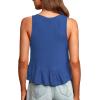 imageLYANER Womens Casual V Neck Peplum Ruffle Hem Sleeveless Babydoll Tank TopBlue