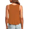 imageLYANER Womens Casual V Neck Peplum Ruffle Hem Sleeveless Babydoll Tank TopCarmel