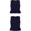imageLYANER Womens Casual V Neck Peplum Ruffle Hem Sleeveless Babydoll Tank TopDark Blue