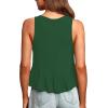 imageLYANER Womens Casual V Neck Peplum Ruffle Hem Sleeveless Babydoll Tank TopDark Green