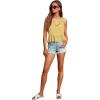 imageLYANER Womens Casual V Neck Peplum Ruffle Hem Sleeveless Babydoll Tank TopGinger