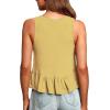 imageLYANER Womens Casual V Neck Peplum Ruffle Hem Sleeveless Babydoll Tank TopGinger