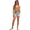 imageLYANER Womens Casual V Neck Peplum Ruffle Hem Sleeveless Babydoll Tank TopKhaki