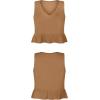 imageLYANER Womens Casual V Neck Peplum Ruffle Hem Sleeveless Babydoll Tank TopKhaki