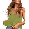 imageLYANER Womens Casual V Neck Peplum Ruffle Hem Sleeveless Babydoll Tank TopLight Green