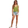 imageLYANER Womens Casual V Neck Peplum Ruffle Hem Sleeveless Babydoll Tank TopLight Green