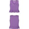 imageLYANER Womens Casual V Neck Peplum Ruffle Hem Sleeveless Babydoll Tank TopLight Purple