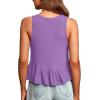 imageLYANER Womens Casual V Neck Peplum Ruffle Hem Sleeveless Babydoll Tank TopLight Purple