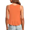 imageLYANER Womens Casual V Neck Peplum Ruffle Hem Sleeveless Babydoll Tank TopOrange